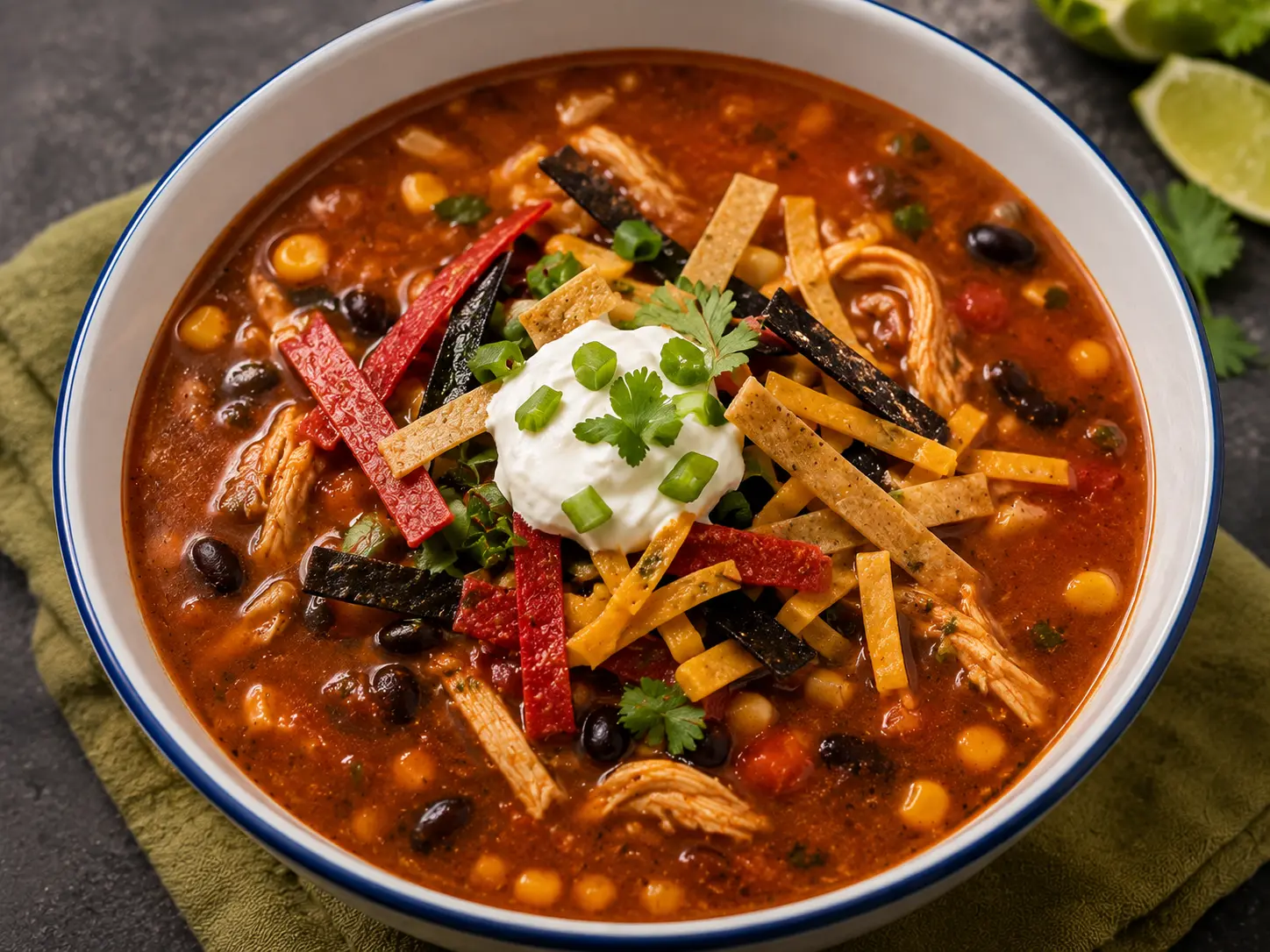 Chicken Tortilla Soup — homemade soup from College Soups in East Indianapolis